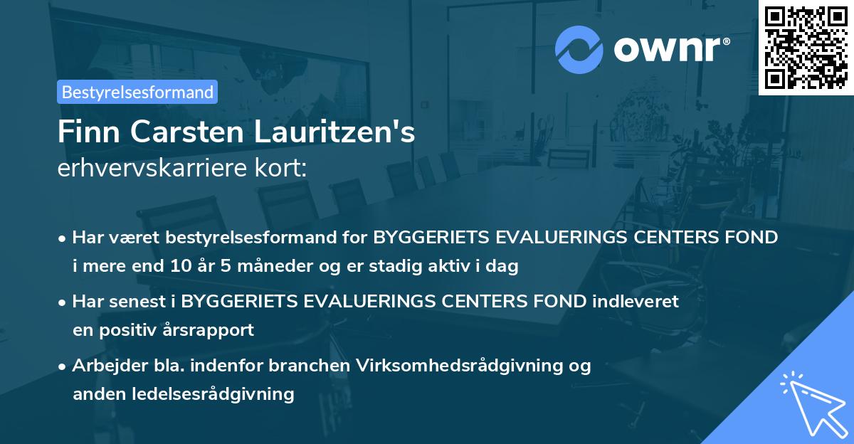 Finn Carsten Lauritzen's erhvervskarriere kort