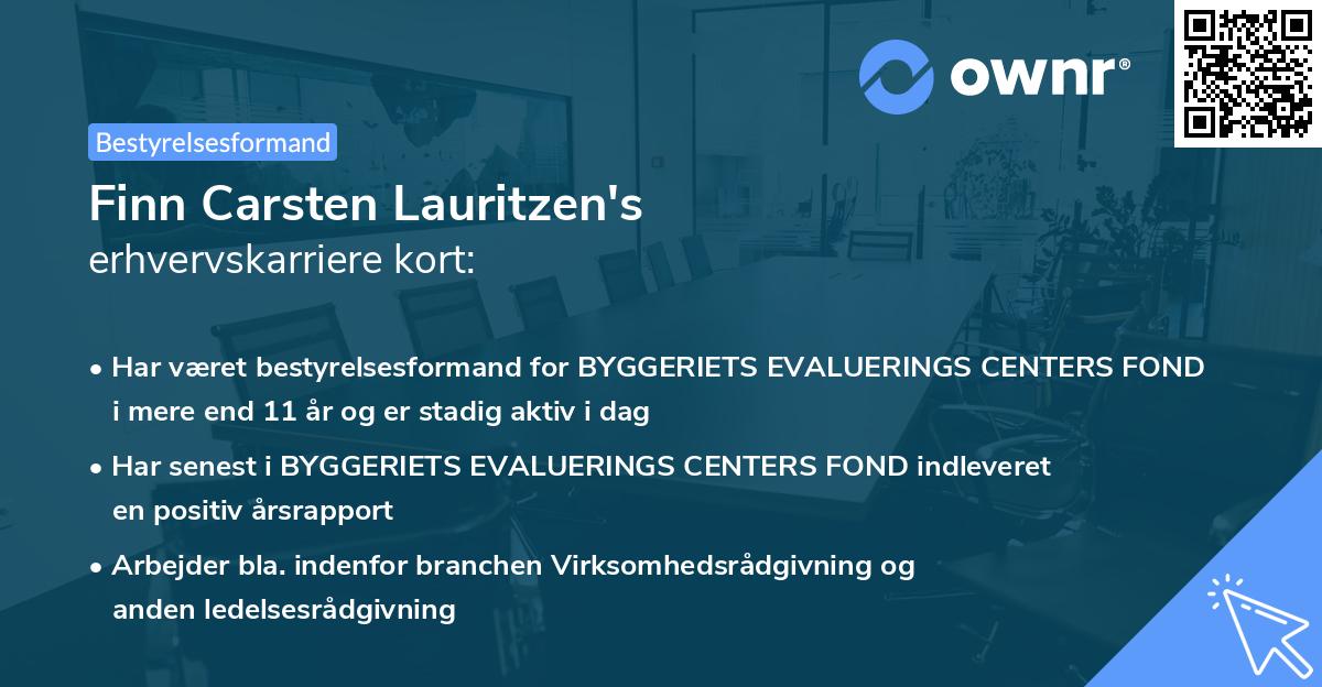 Finn Carsten Lauritzen's erhvervskarriere kort