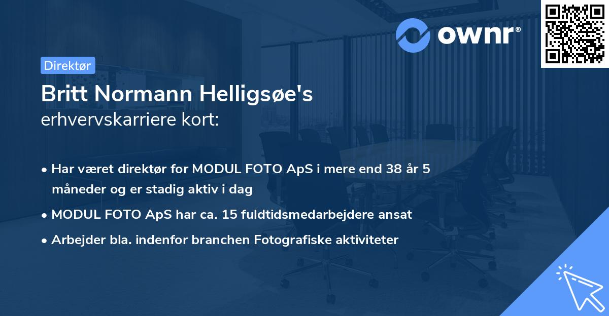 Britt Normann Helligsøe's erhvervskarriere kort