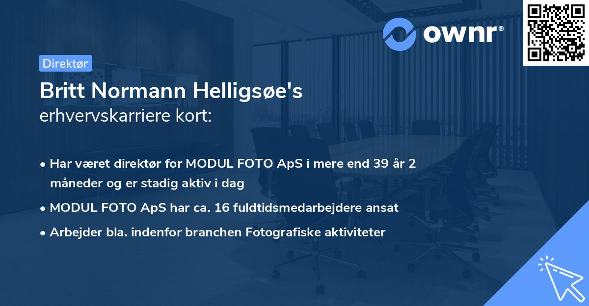Britt Normann Helligsøe's erhvervskarriere kort