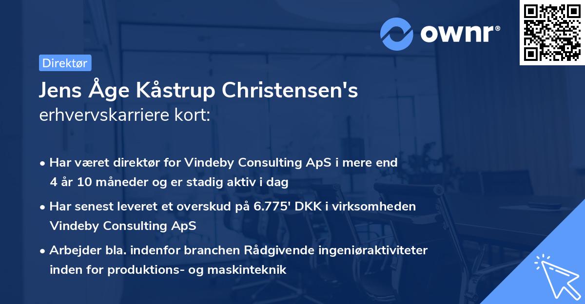Jens Åge Kåstrup Christensen's erhvervskarriere kort