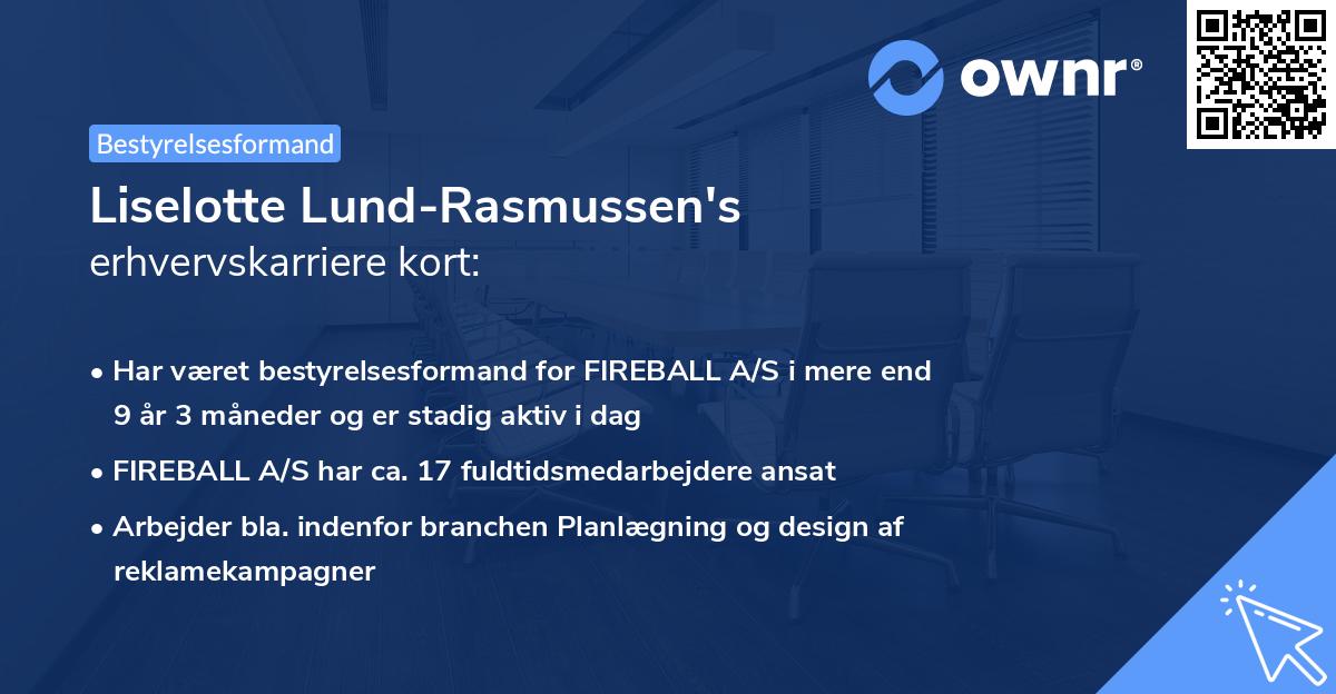Liselotte Lund-Rasmussen's erhvervskarriere kort