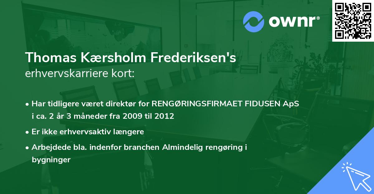 Thomas Kærsholm Frederiksen's erhvervskarriere kort