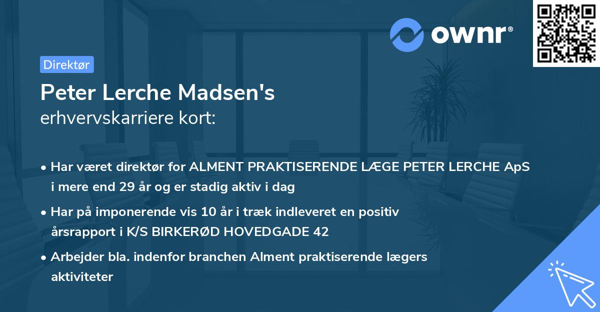 Peter Lerche Madsen's erhvervskarriere kort
