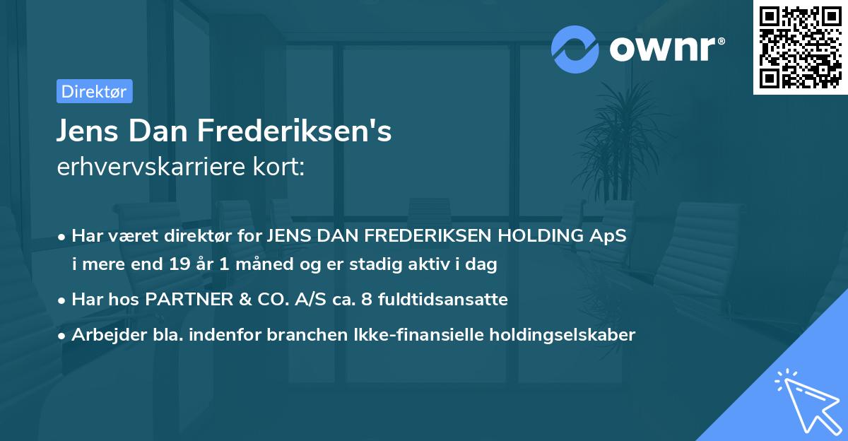 Jens Dan Frederiksen's erhvervskarriere kort