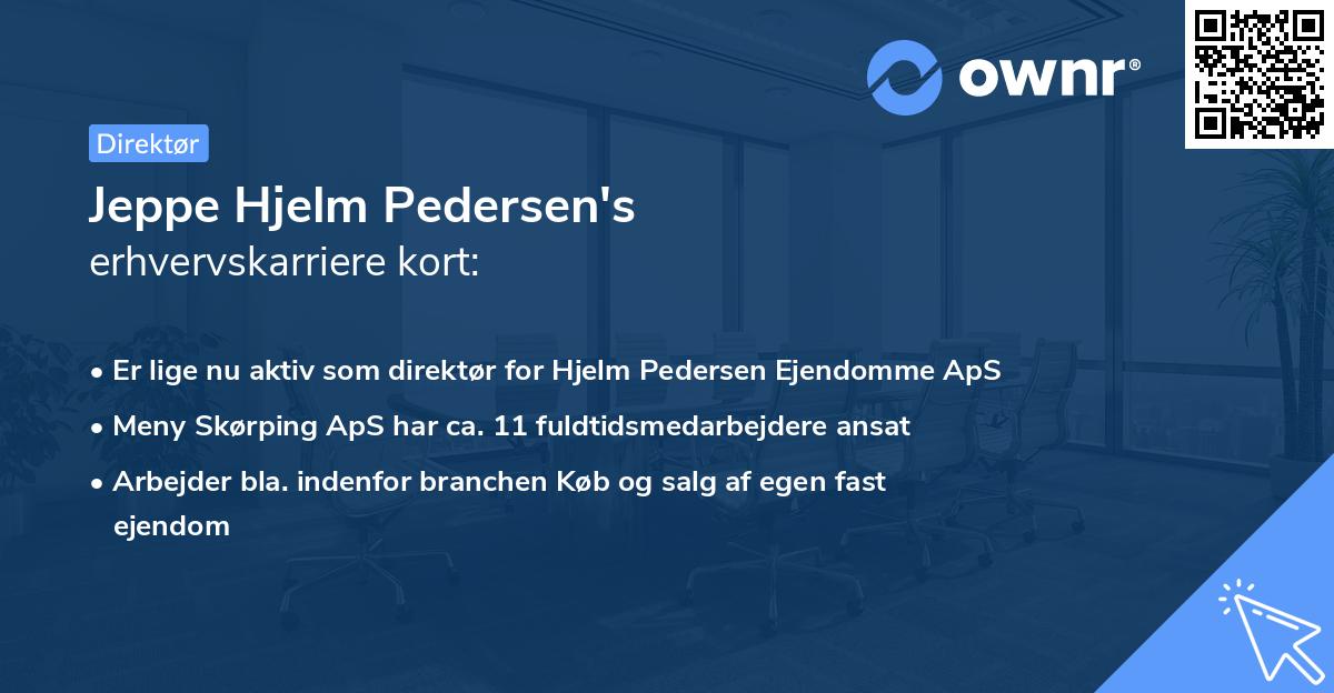 Jeppe Hjelm Pedersen's erhvervskarriere kort