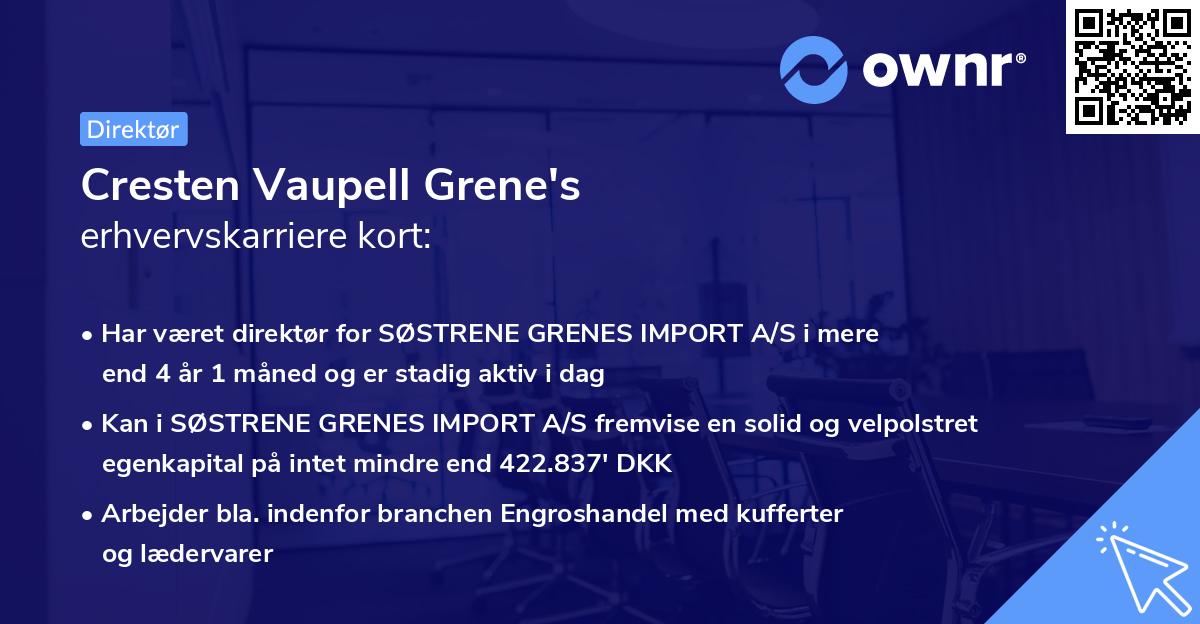 Cresten Vaupell Grene's erhvervskarriere kort