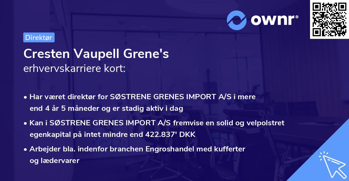Cresten Vaupell Grene's erhvervskarriere kort