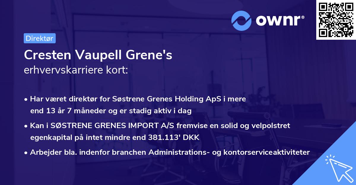 Cresten Vaupell Grene's erhvervskarriere kort