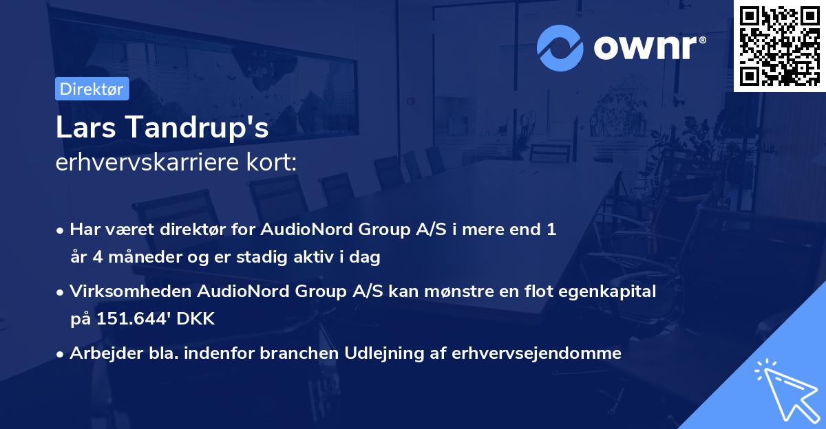 Lars Tandrup's erhvervskarriere kort