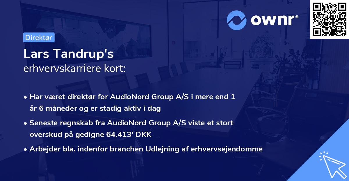 Lars Tandrup's erhvervskarriere kort