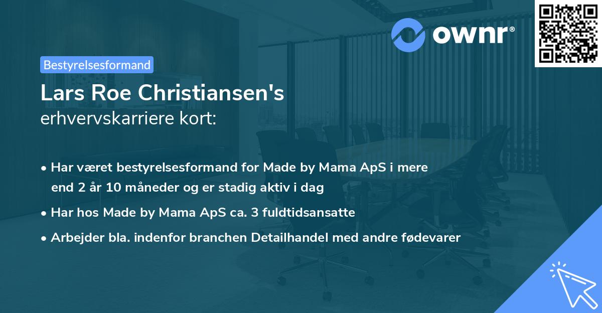 Lars Roe Christiansen's erhvervskarriere kort