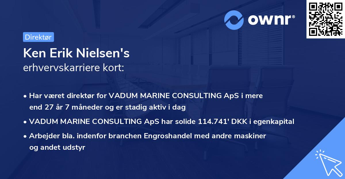 Ken Erik Nielsen's erhvervskarriere kort