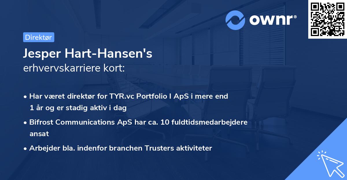 Jesper Hart-Hansen's erhvervskarriere kort