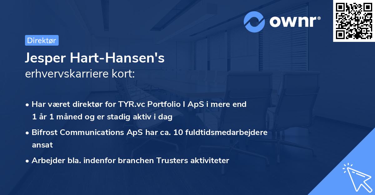 Jesper Hart-Hansen's erhvervskarriere kort