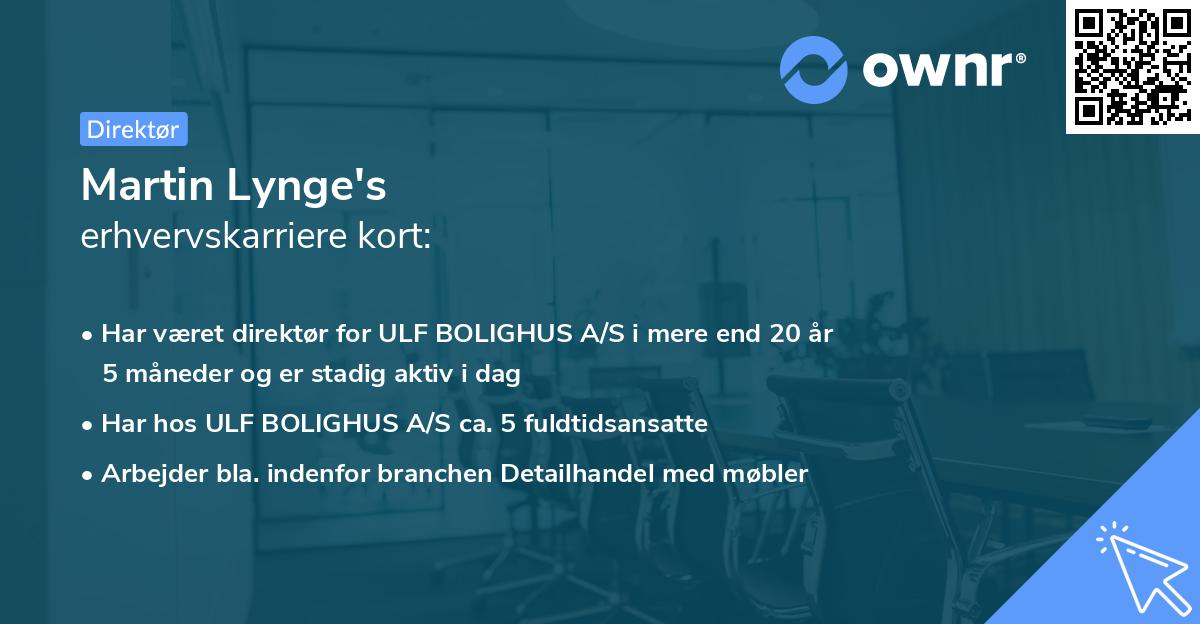 Martin Lynge's erhvervskarriere kort