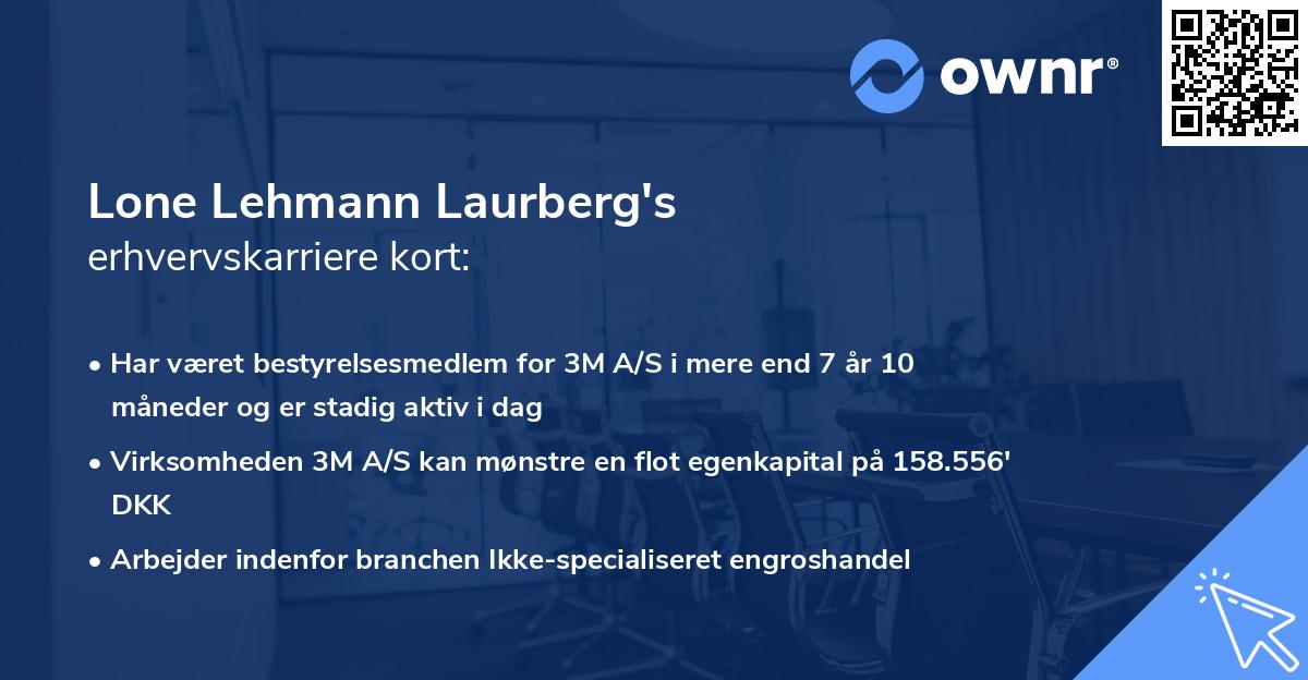 Lone Lehmann Laurberg's erhvervskarriere kort