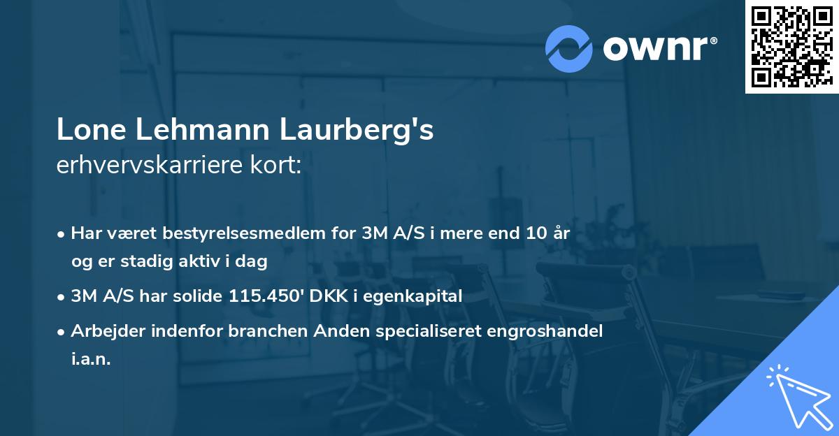 Lone Lehmann Laurberg's erhvervskarriere kort