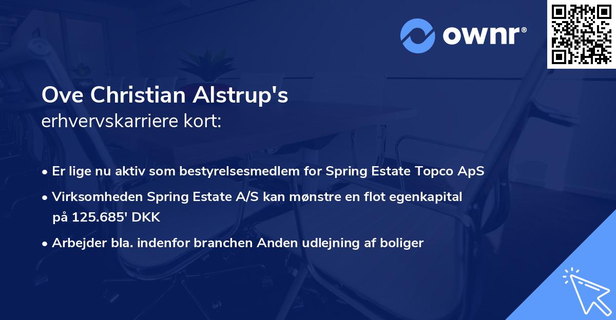 Ove Christian Alstrup's erhvervskarriere kort