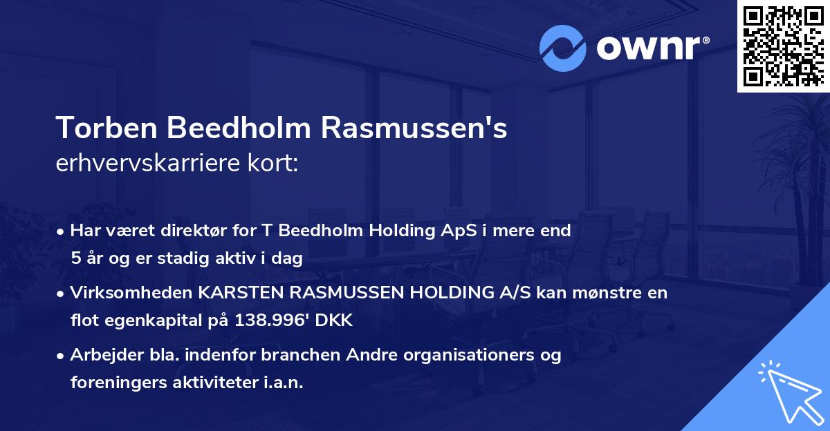 Torben Beedholm Rasmussen's erhvervskarriere kort