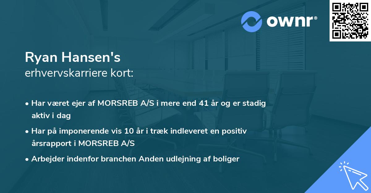 Ryan Hansen's erhvervskarriere kort