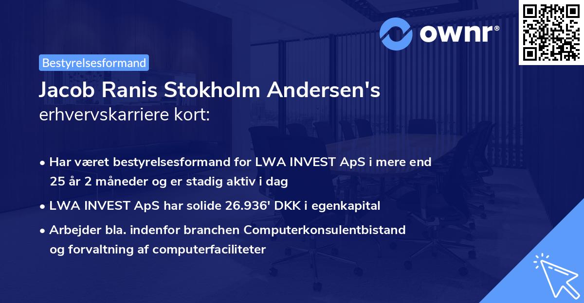 Jacob Ranis Stokholm Andersen's erhvervskarriere kort