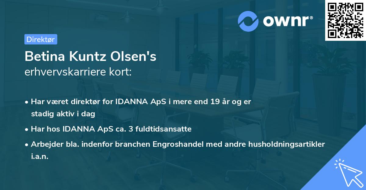 Betina Kuntz Olsen's erhvervskarriere kort