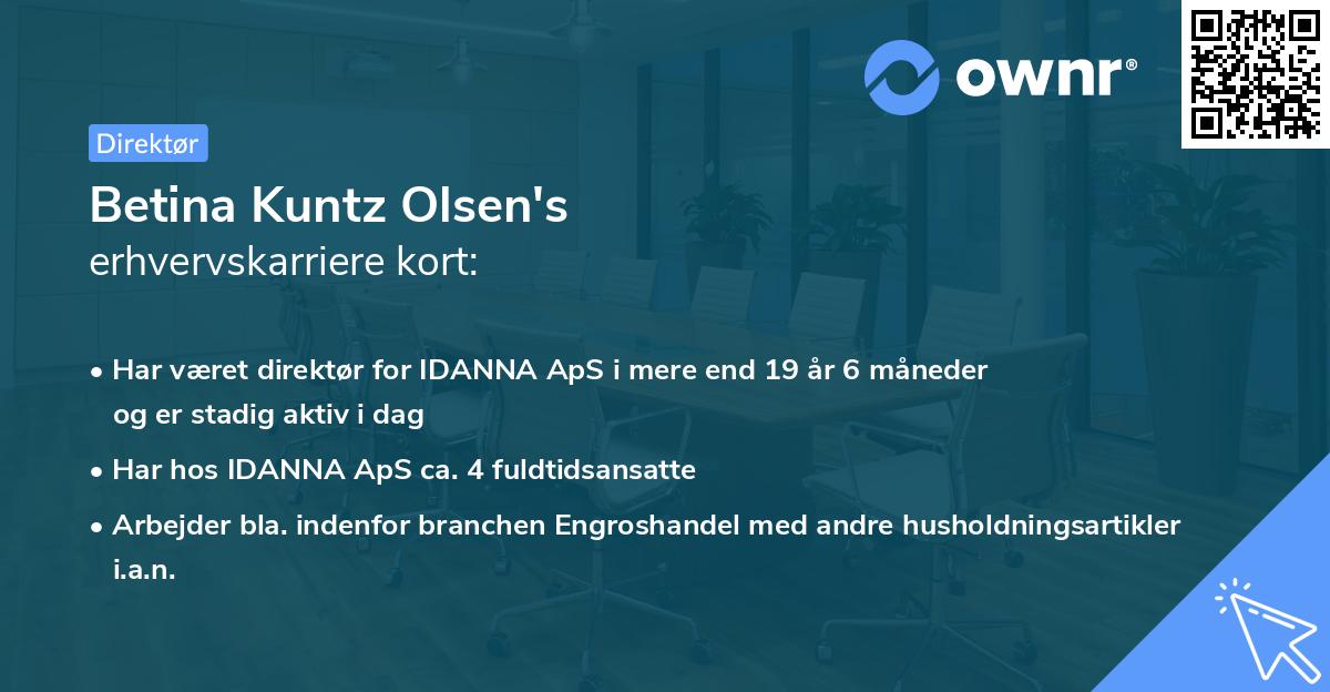 Betina Kuntz Olsen's erhvervskarriere kort
