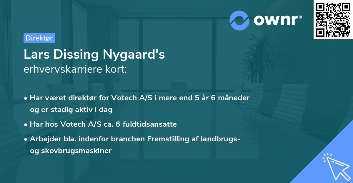 Lars Dissing Nygaard's erhvervskarriere kort