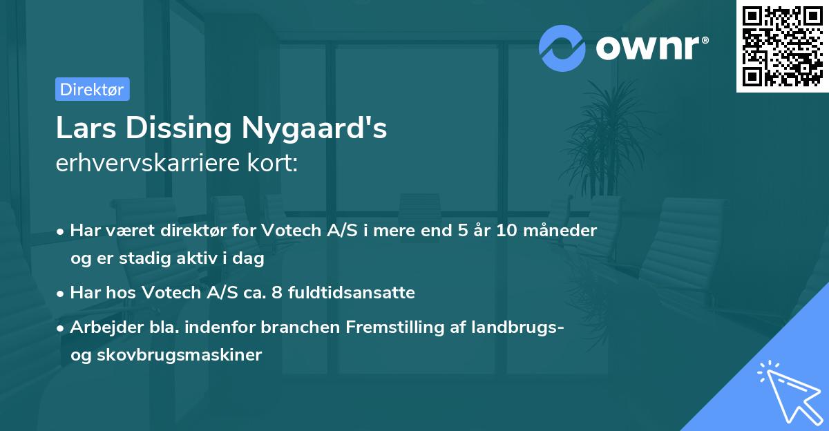 Lars Dissing Nygaard's erhvervskarriere kort
