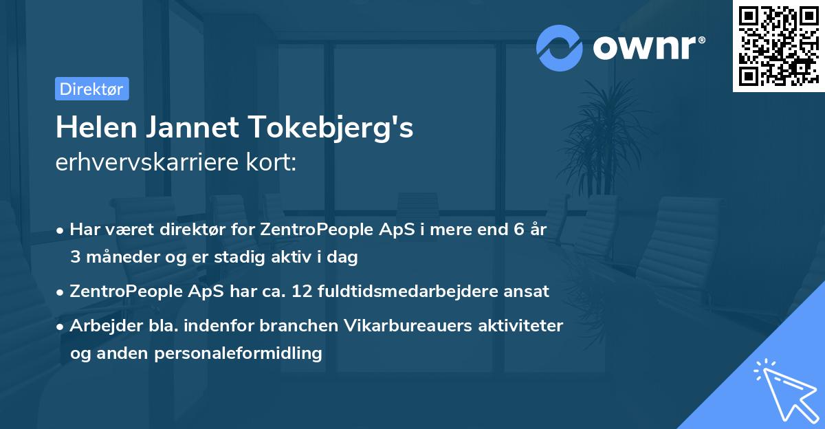 Helen Jannet Tokebjerg's erhvervskarriere kort