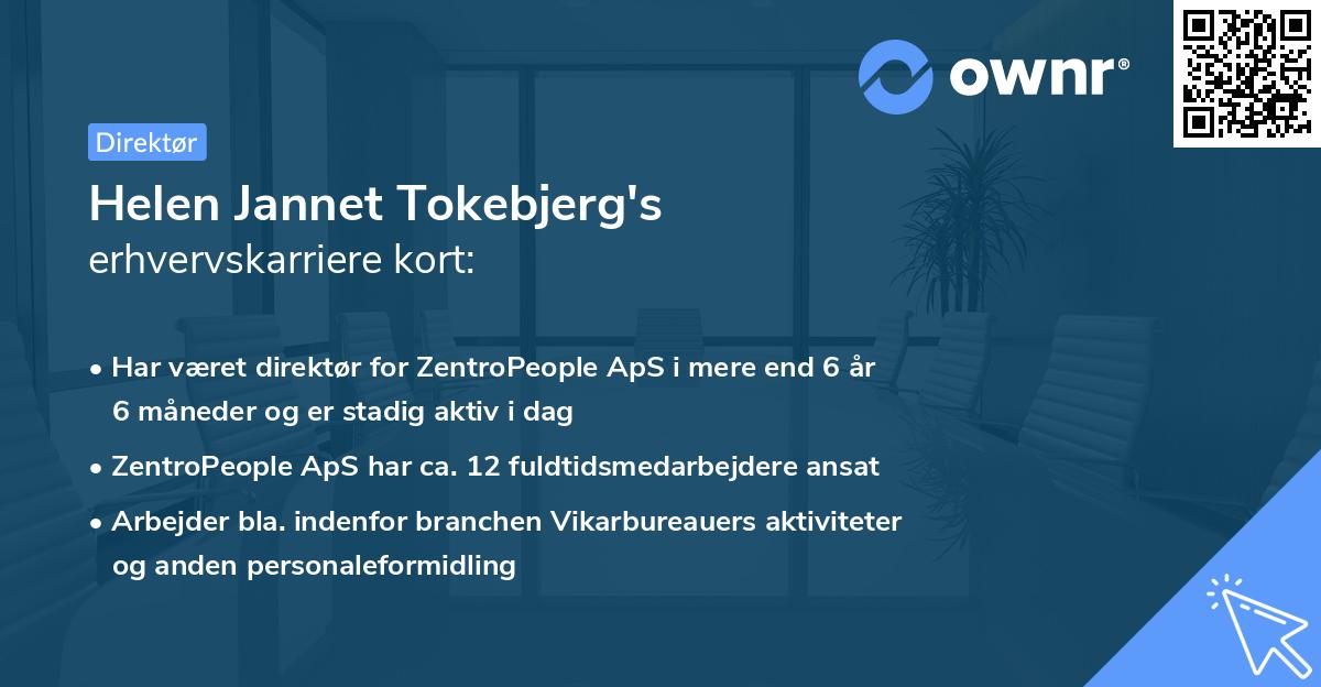 Helen Jannet Tokebjerg's erhvervskarriere kort