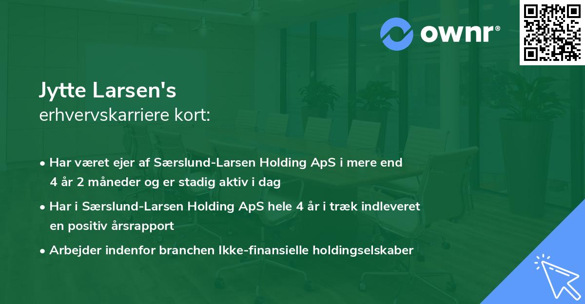 Jytte Larsen's erhvervskarriere kort
