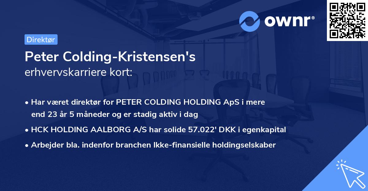 Peter Colding-Kristensen's erhvervskarriere kort