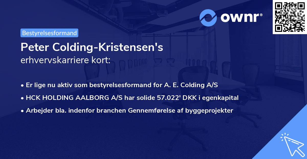 Peter Colding-Kristensen's erhvervskarriere kort