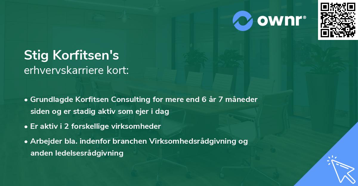 Stig Korfitsen's erhvervskarriere kort