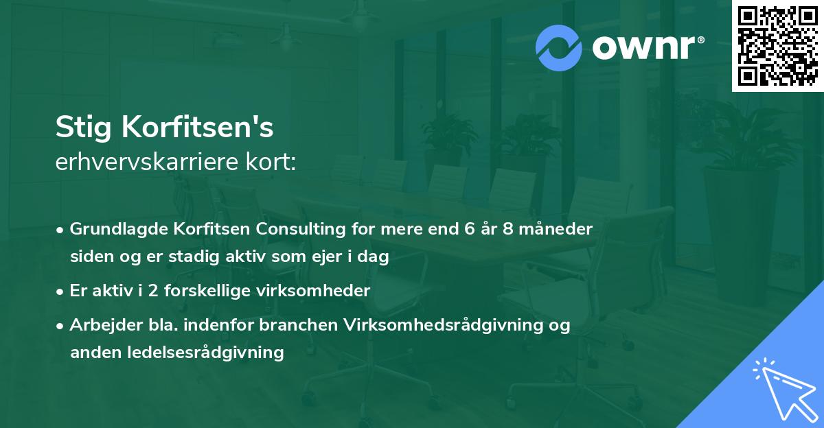 Stig Korfitsen's erhvervskarriere kort