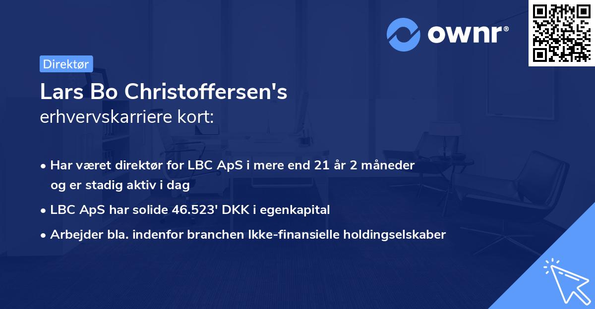 Lars Bo Christoffersen's erhvervskarriere kort