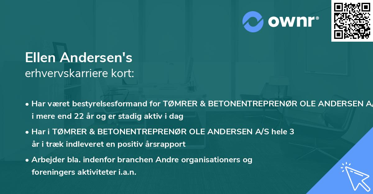 Ellen Andersen's erhvervskarriere kort
