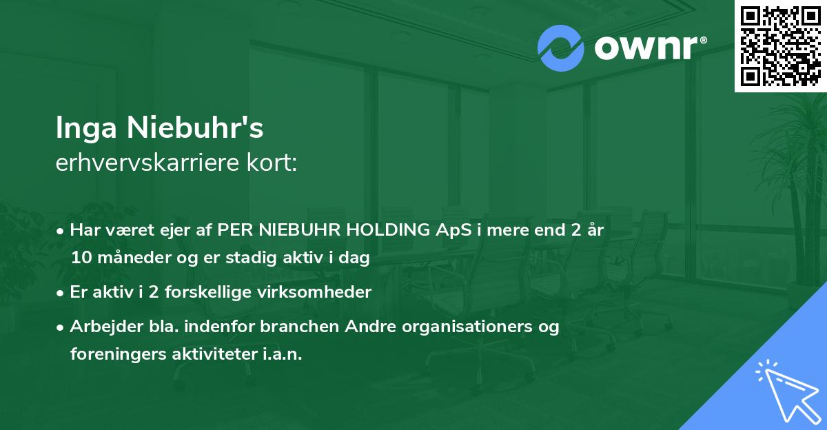 Inga Niebuhr's erhvervskarriere kort