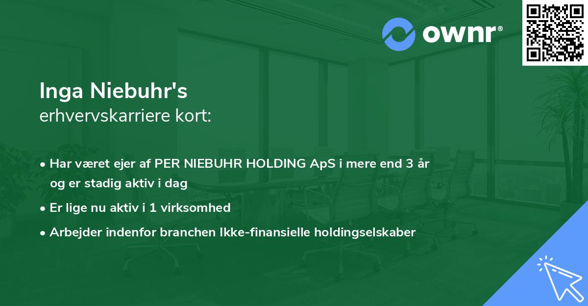 Inga Niebuhr's erhvervskarriere kort