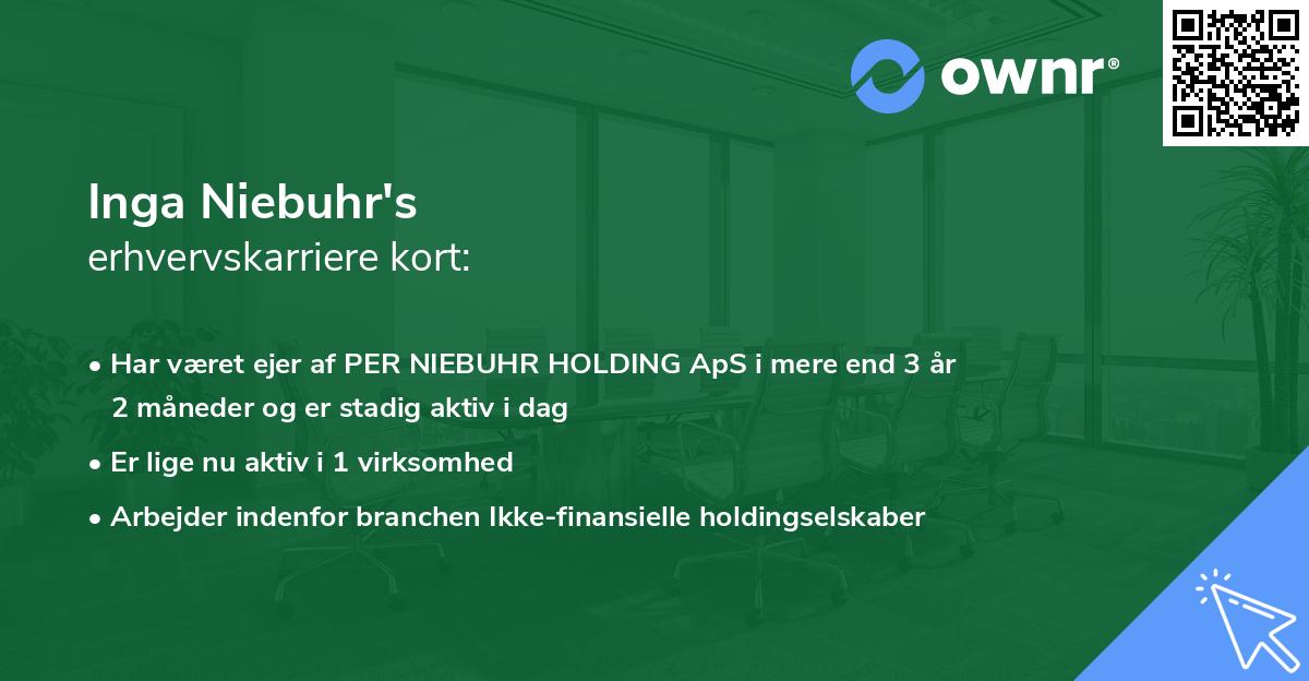 Inga Niebuhr's erhvervskarriere kort