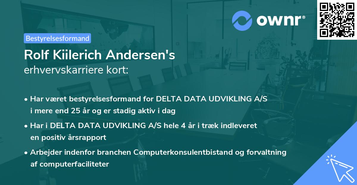 Rolf Kiilerich Andersen's erhvervskarriere kort