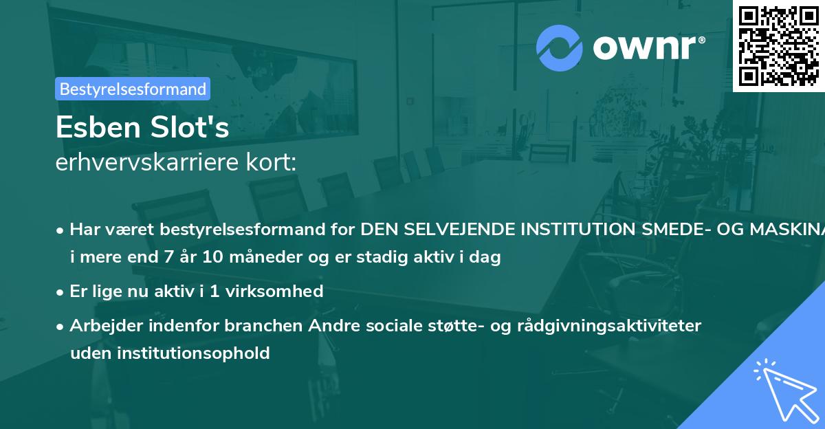 Esben Slot's erhvervskarriere kort