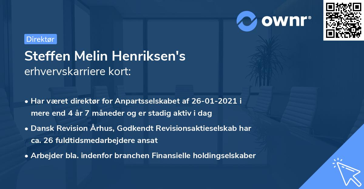 Steffen Melin Henriksen's erhvervskarriere kort
