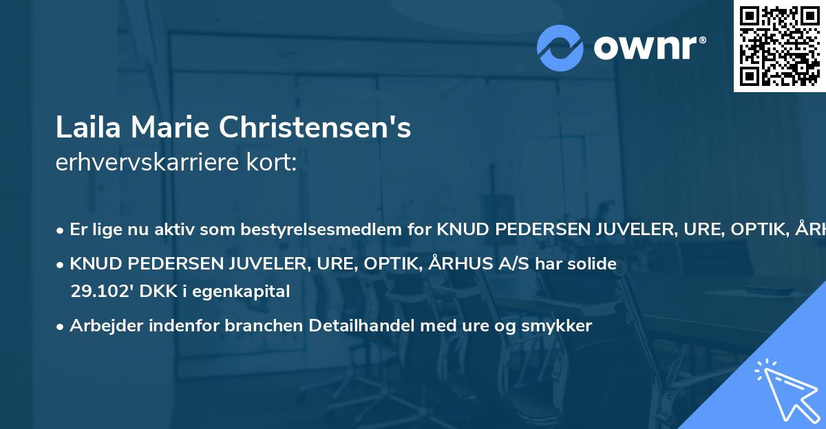 Laila Marie Christensen's erhvervskarriere kort