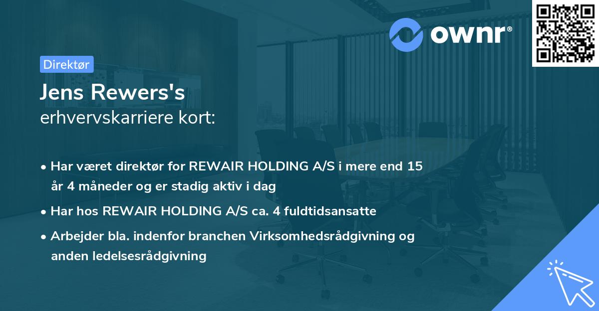 Jens Rewers's erhvervskarriere kort