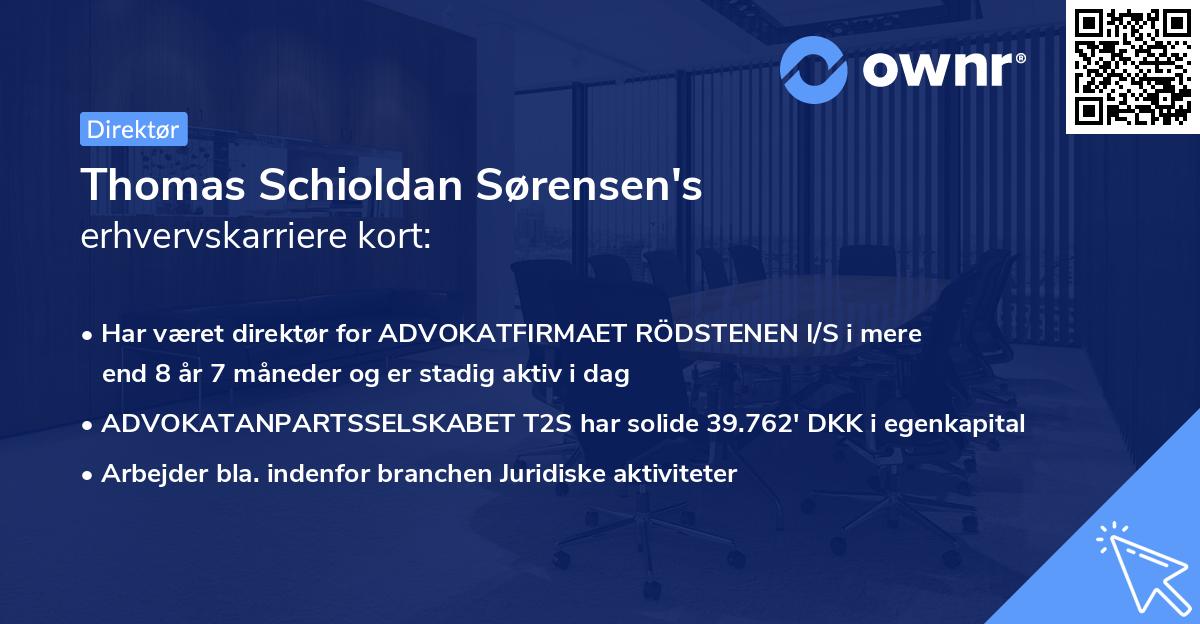 Thomas Schioldan Sørensen's erhvervskarriere kort