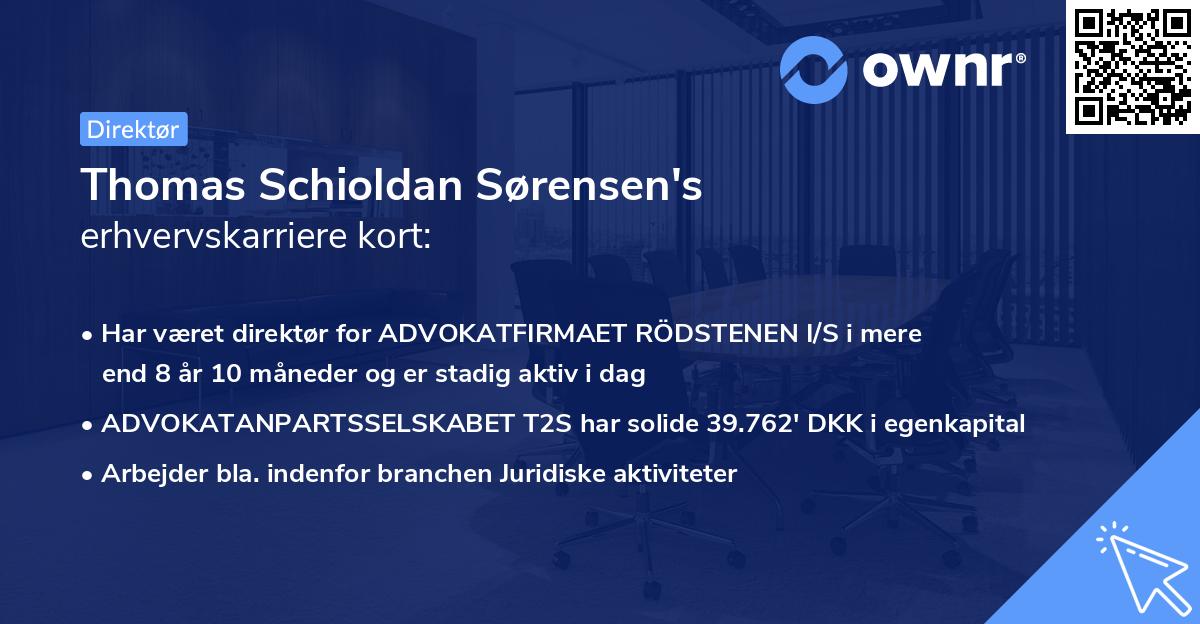 Thomas Schioldan Sørensen's erhvervskarriere kort