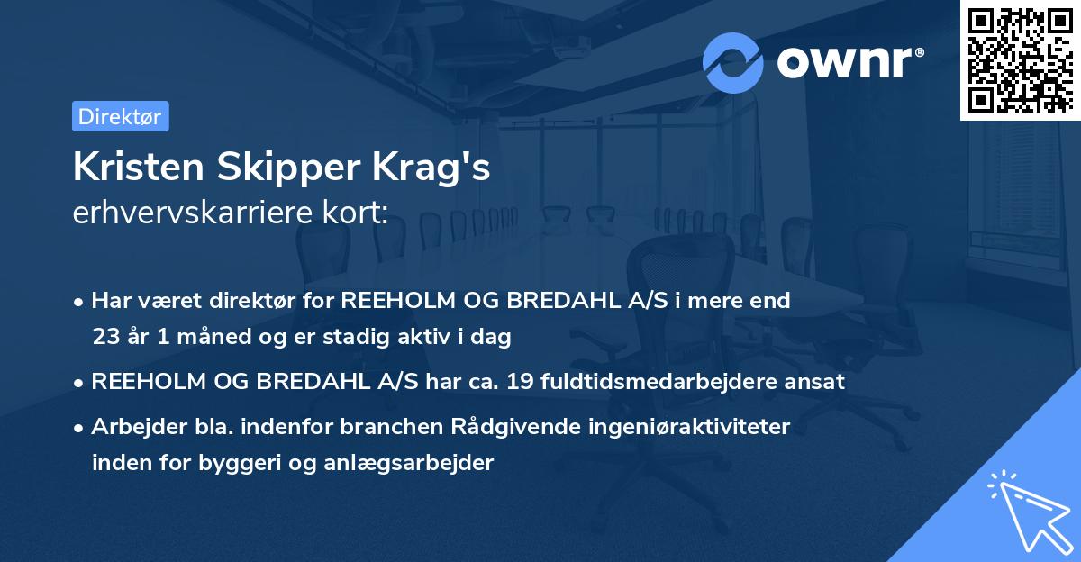 Kristen Skipper Krag's erhvervskarriere kort